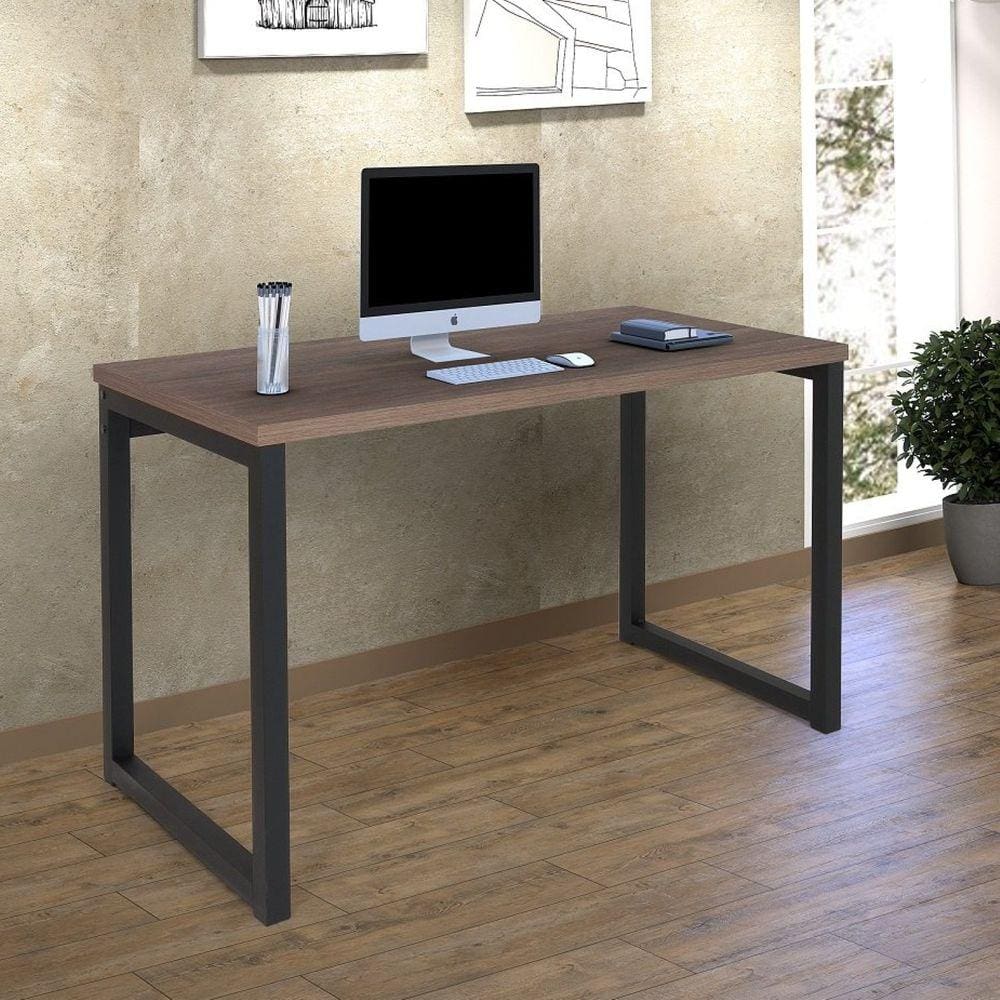Escrivaninha Industrial 120cm Ciplafe Preto Fosco/Amendoa