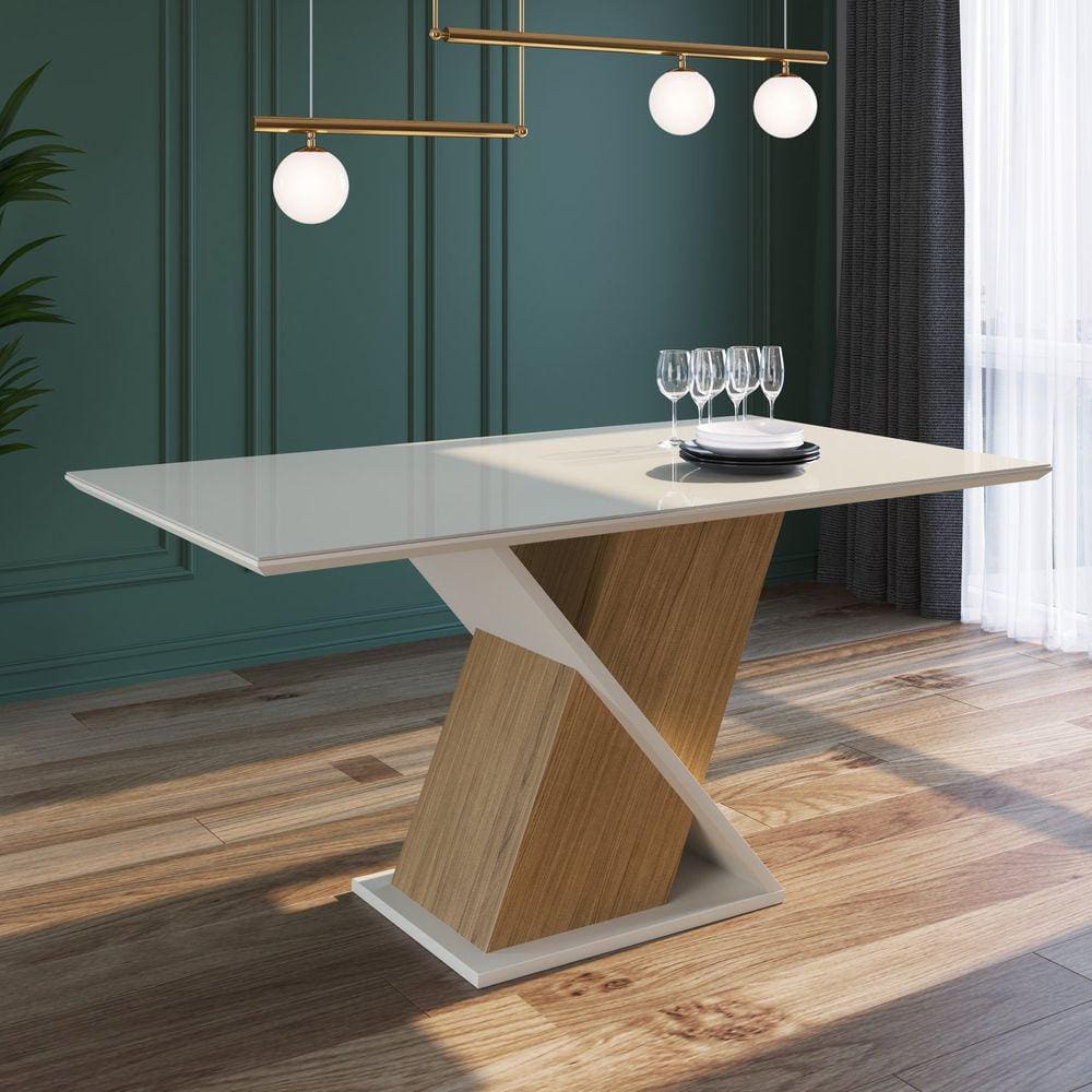Mesa Espresso Móveis Marrom/Off White