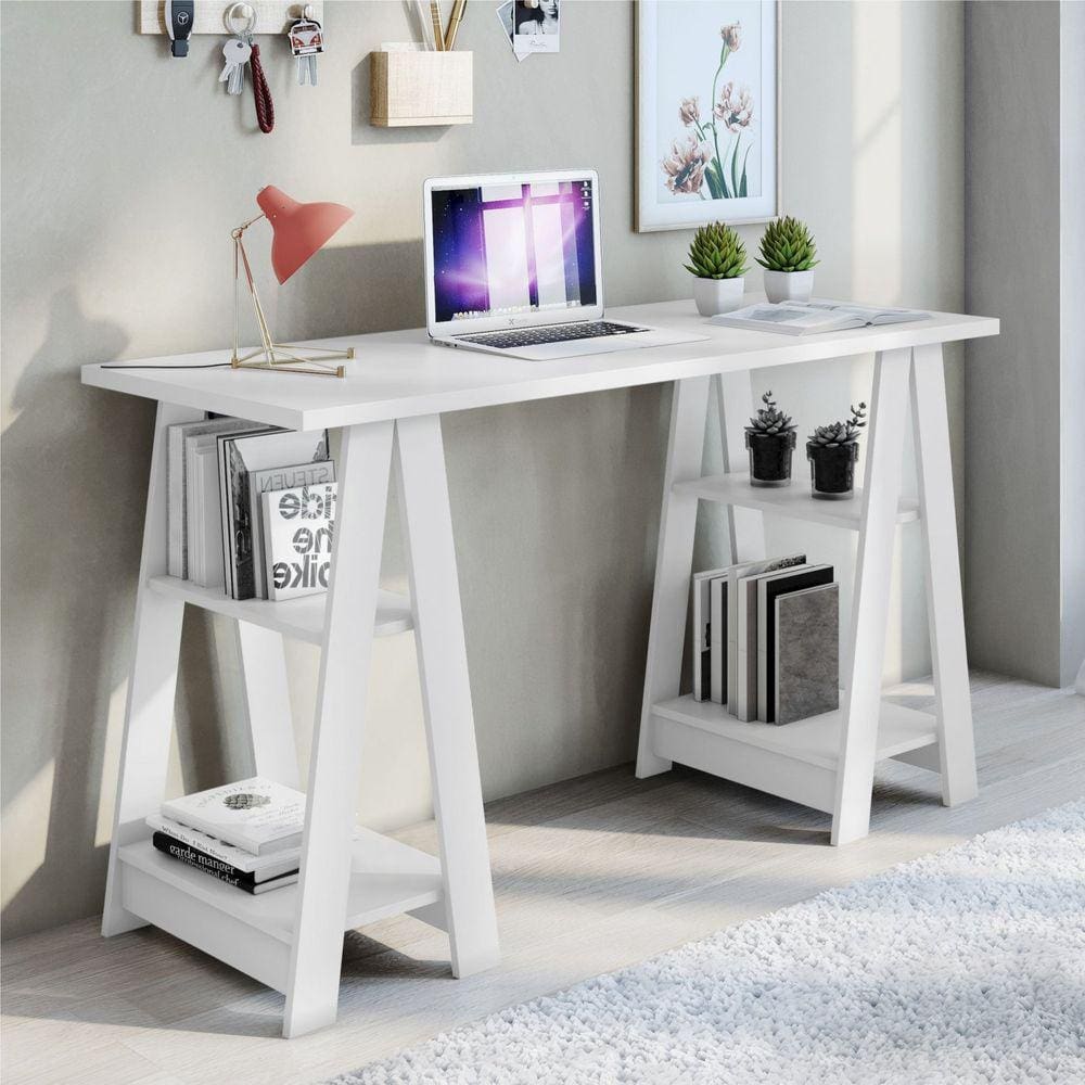 Escrivaninha  Cavalete Vigor Candian JCM Móveis Branca