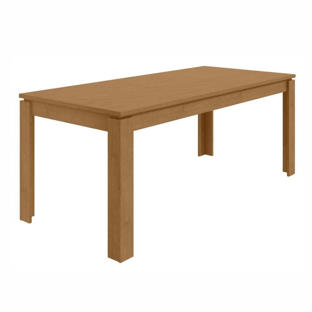 Mesa de Jantar 180x90cm Tampo MDP Athenas Móveis Lopas Amêndoa Clean