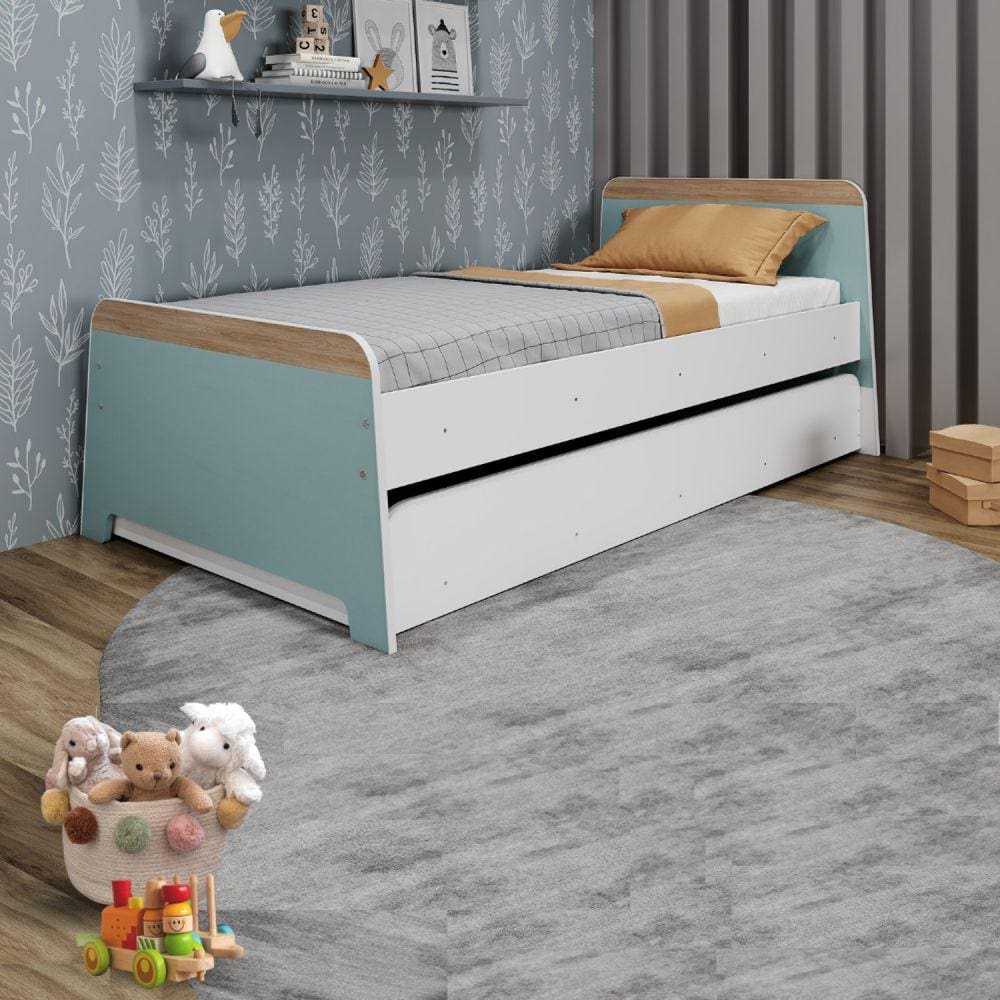 Bicama Infantil Lorenza Movelbras Branco/Verde Bellagio