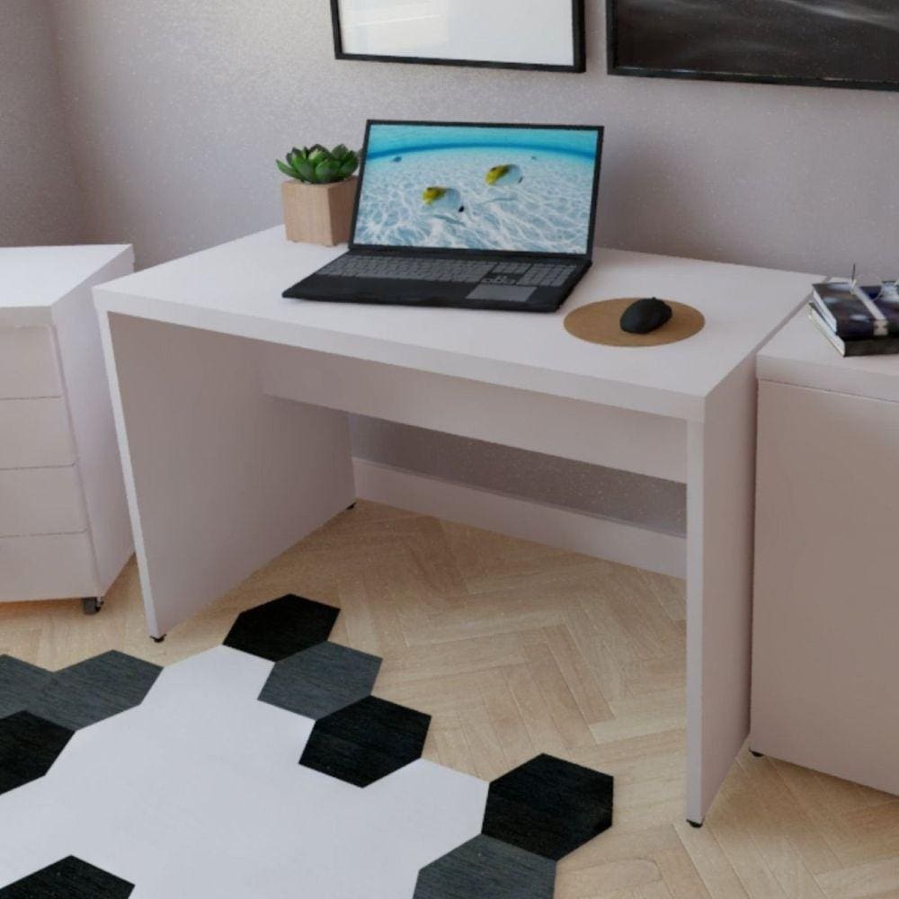 Mesa para Escritório 150cmx60cm 40mm Bramov Móveis Branco