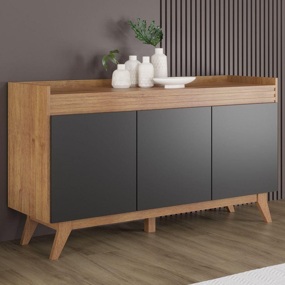 Buffet Aparador 133cm Espanha Viero mel/dark