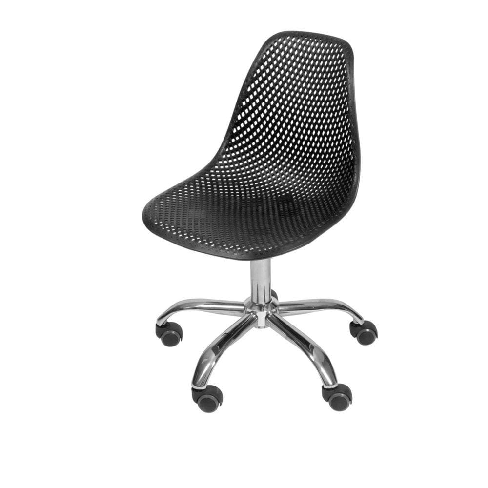 Cadeira para Escritório Eames Colméia Secretária Decorativa 1119 Or Design Preto/Cromado