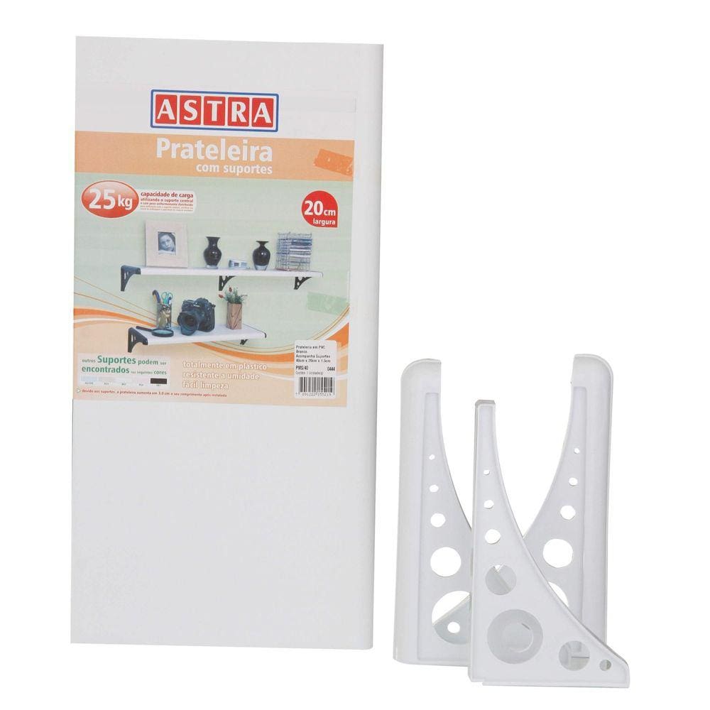 Prateleira Decorativa com Suporte 40cmx20cm Astra Branco