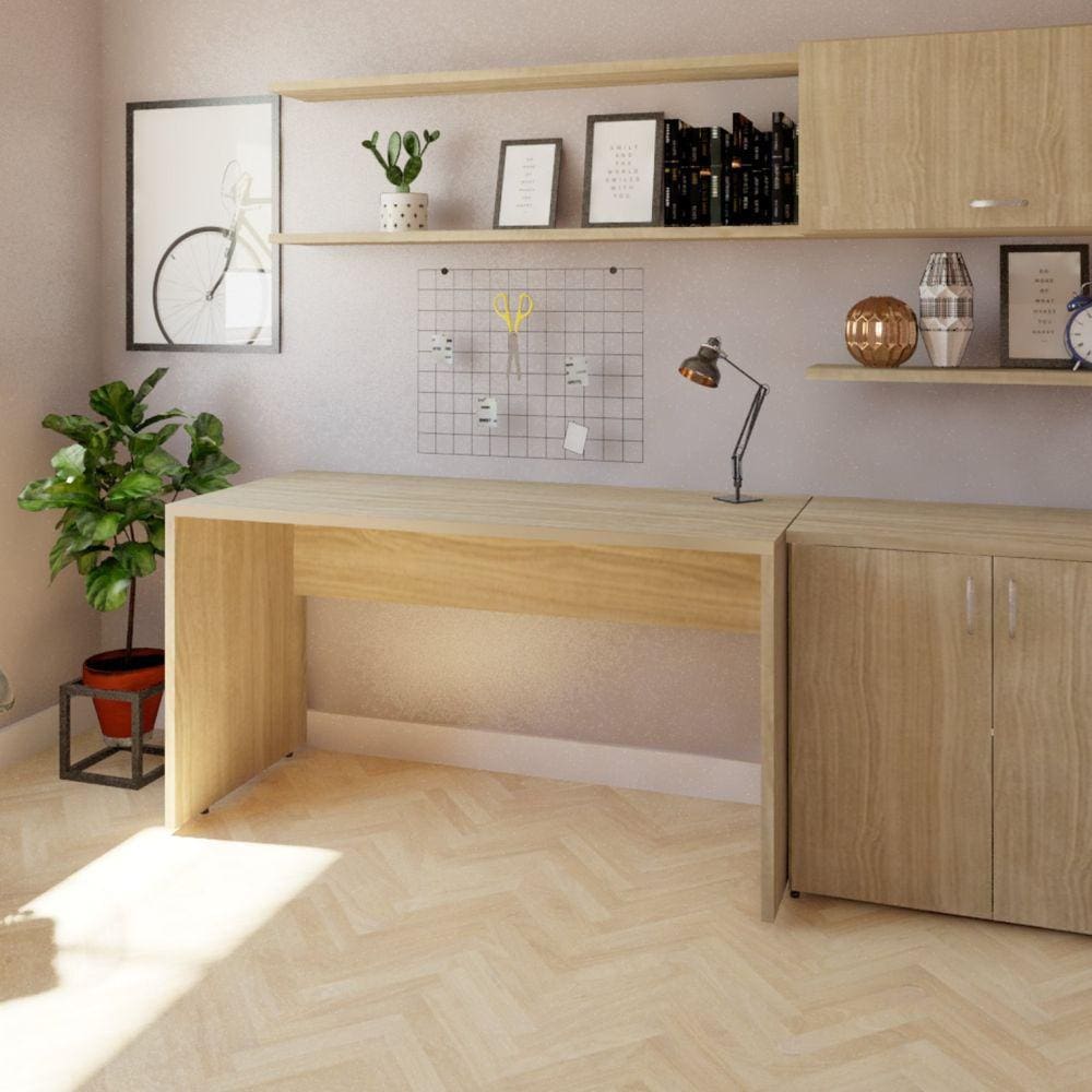 Mesa para Escritório 180cmx60cm 25mm Bramov Móveis Carvalho Mel
