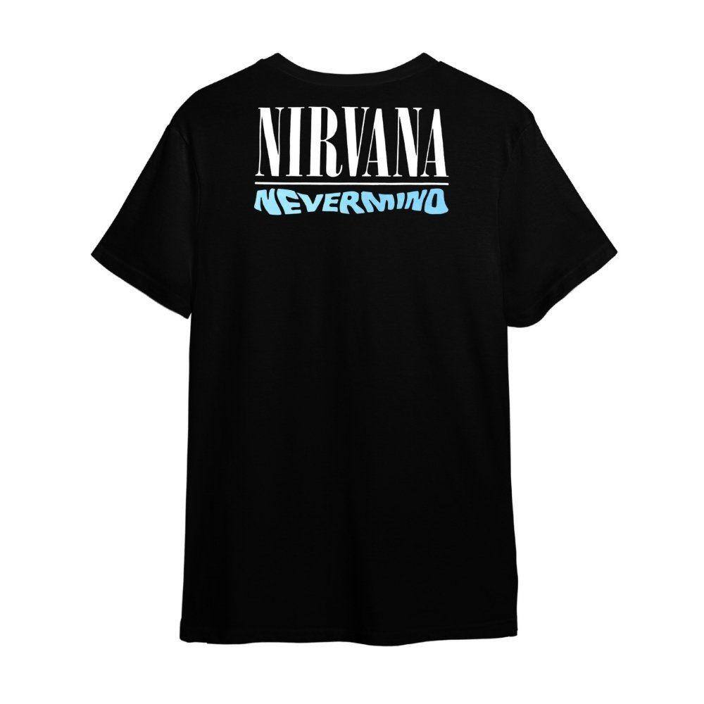 Camiseta Plus Size Nirvana Nivermind Preta Banda De Rock Unissex
