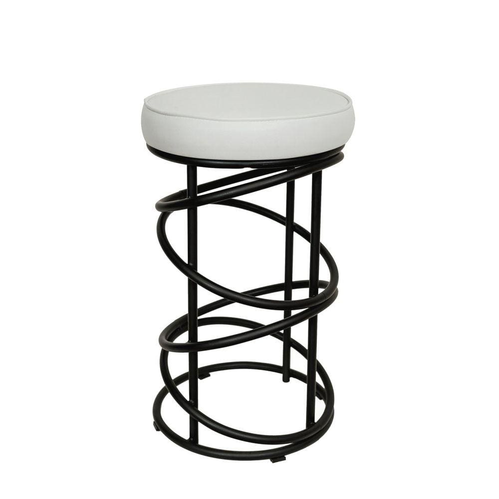Banqueta Para Cozinha com Almofada no Assento Londres Compoarte Preto/Branco