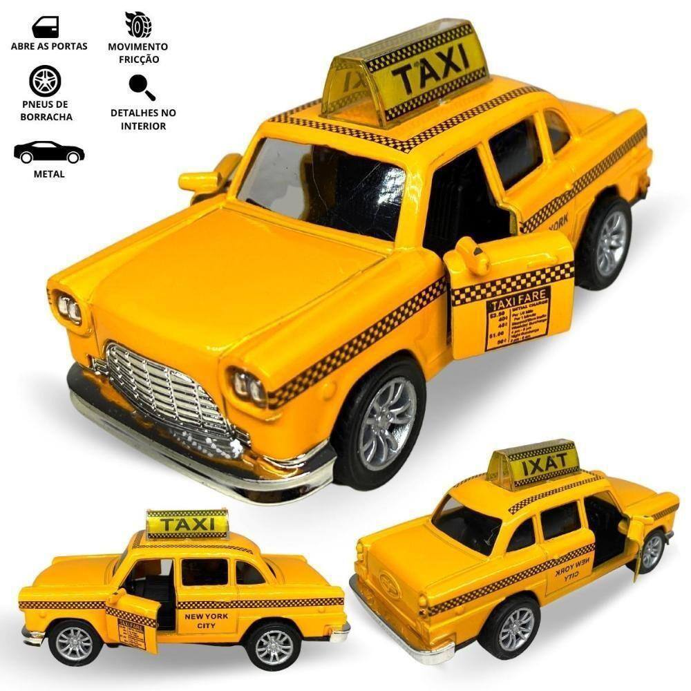 Carrinho De Ferro Miniatura Taxi Antigo Metal | Extra