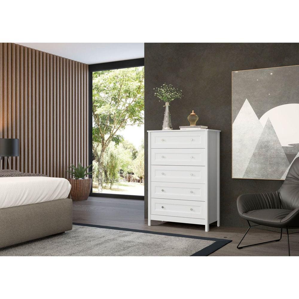 Cômoda 5 Gavetas DM-229 Ditália Móveis Branco