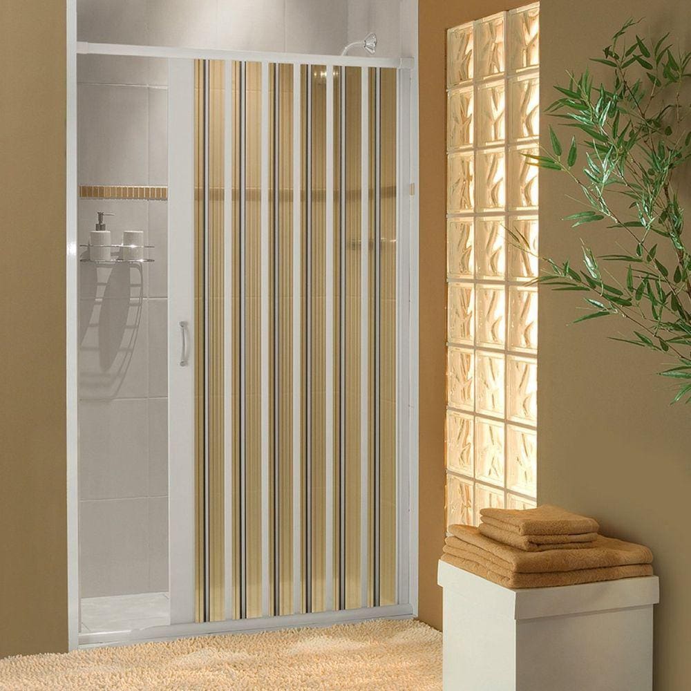 Porta Box Sanfonada para Chuveiro Pvc 175x185cm Branco