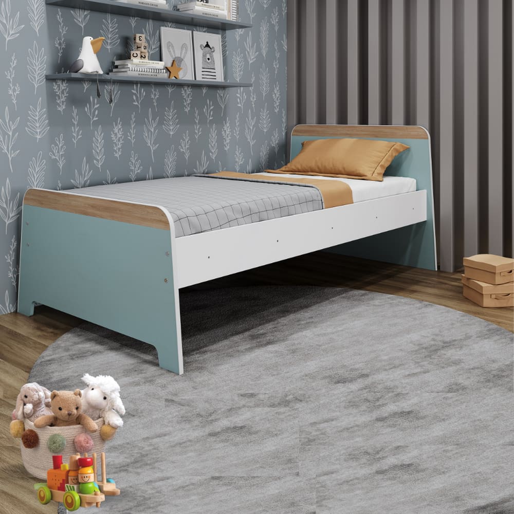 Cama Infantil Lorenza Movelbras Branco/Verde Bellagio