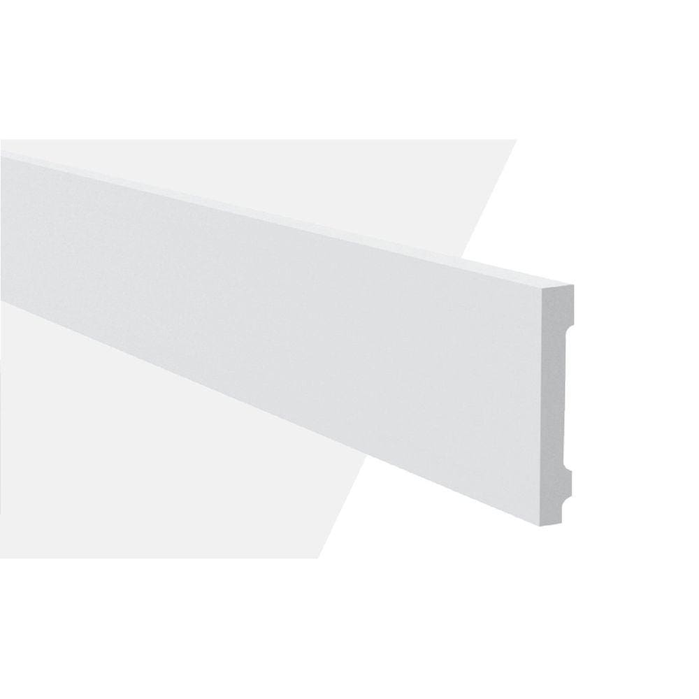 Rodapé de Poliestireno 11cm x 18mm Liso Metro Linear Wb11 GART - caixa com 2,44 m - Branco