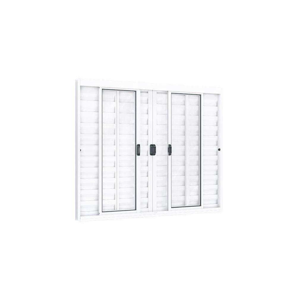 Janela Veneziana de Alumínio 6 Folhas Ideale 100cmx150cm Lucasa Branco