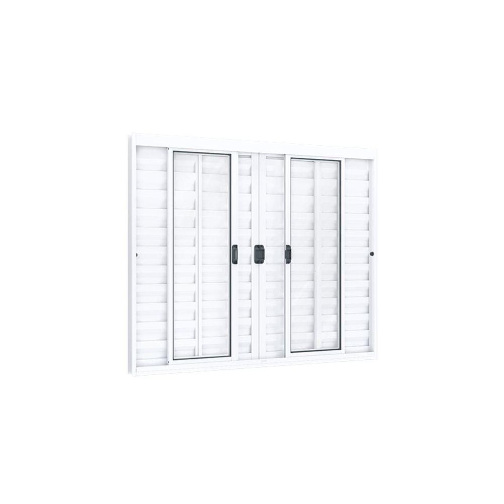 Janela Veneziana de Alumínio 6 Folhas Ideale 120cmx150cm Lucasa Branco