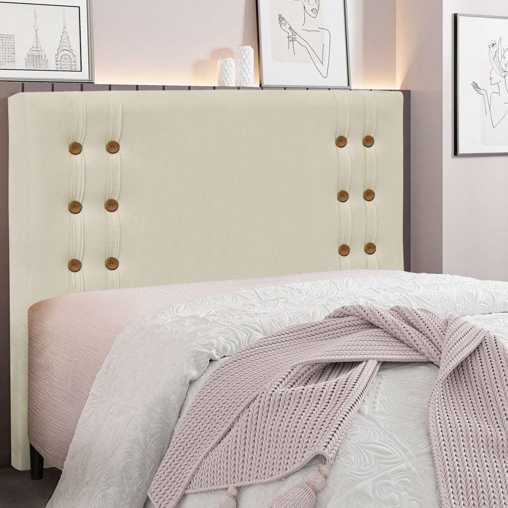 Cabeceira Queen 160cm Veludo Genova Spezzia Bege