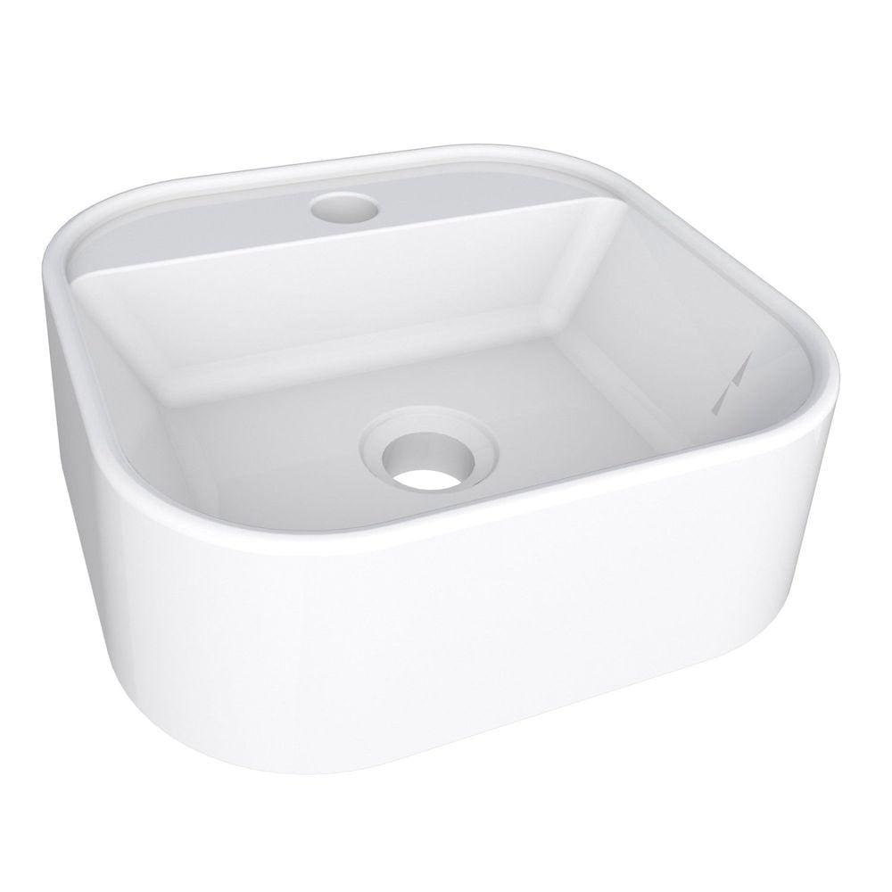 Cuba Para Banheiro em Mármore Sintético 31,2x32,7cm Duna Cozimax Branco