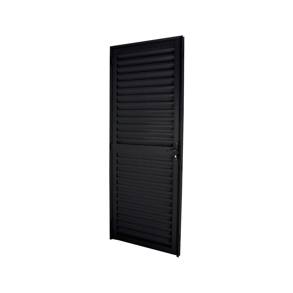 Porta Veneziana Abertura Esquerda 210x80cm Espresso Esquadrias Preto