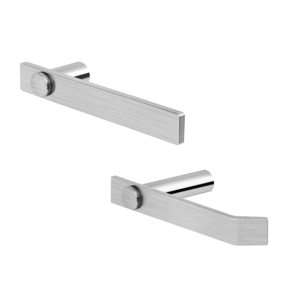 Kit Acessórios Banheiro Barra Patmos Inox Escovado Grego