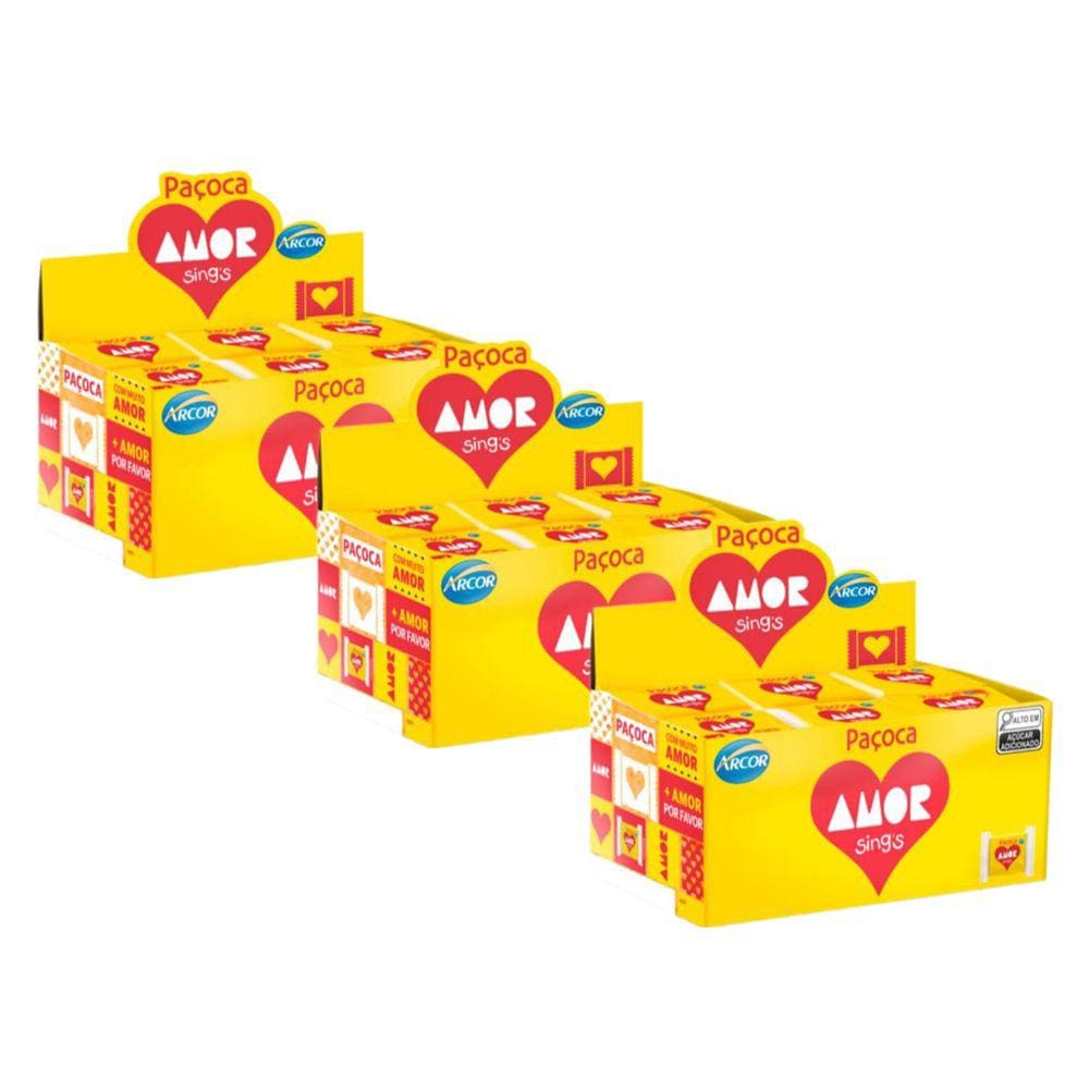 Paçoca Amor Sing’s Arcor C/ 30u - 3 Caixas