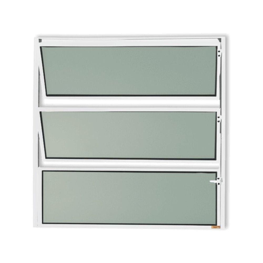 Janela de Alumínio Basculante 60x60cm Vidro Mini Boreal Master Brimak Branco