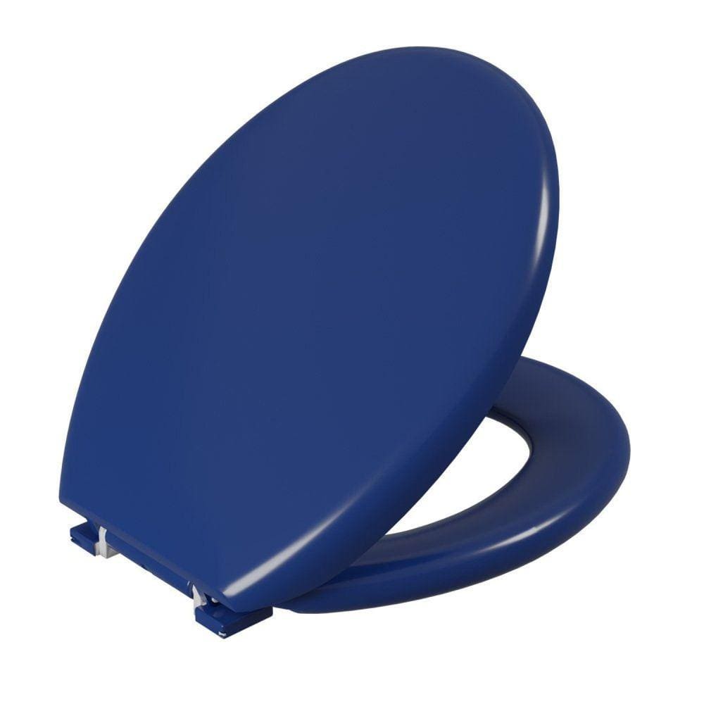 Assento Sanitário Almofadado Oval Astra Azul Escuro