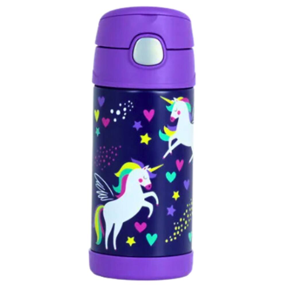 Garrafa Térmica Infantil c/ Canudo Silicone Thermos ® Funtainer Unicórnio 355ML Isolamento a Vácuo - Thermos