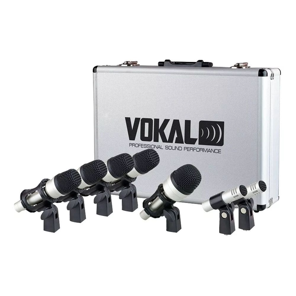 Kit de Microfones para Bateria 7 Peças com Cabos para Bateria Vokal VDM7