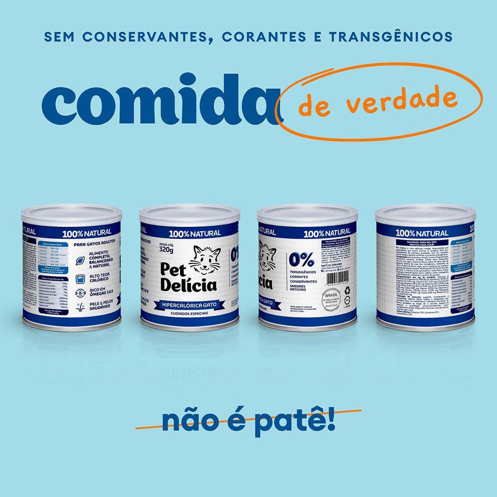 6 Rações Úmidas Pet Delícia Gatos Hipercalórica 320g