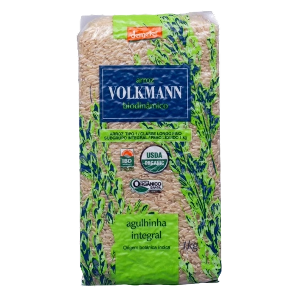 Kit 3X: Arroz Agulhinha Integral Orgânico Biodinâmico Demeter Volkmann 1kg