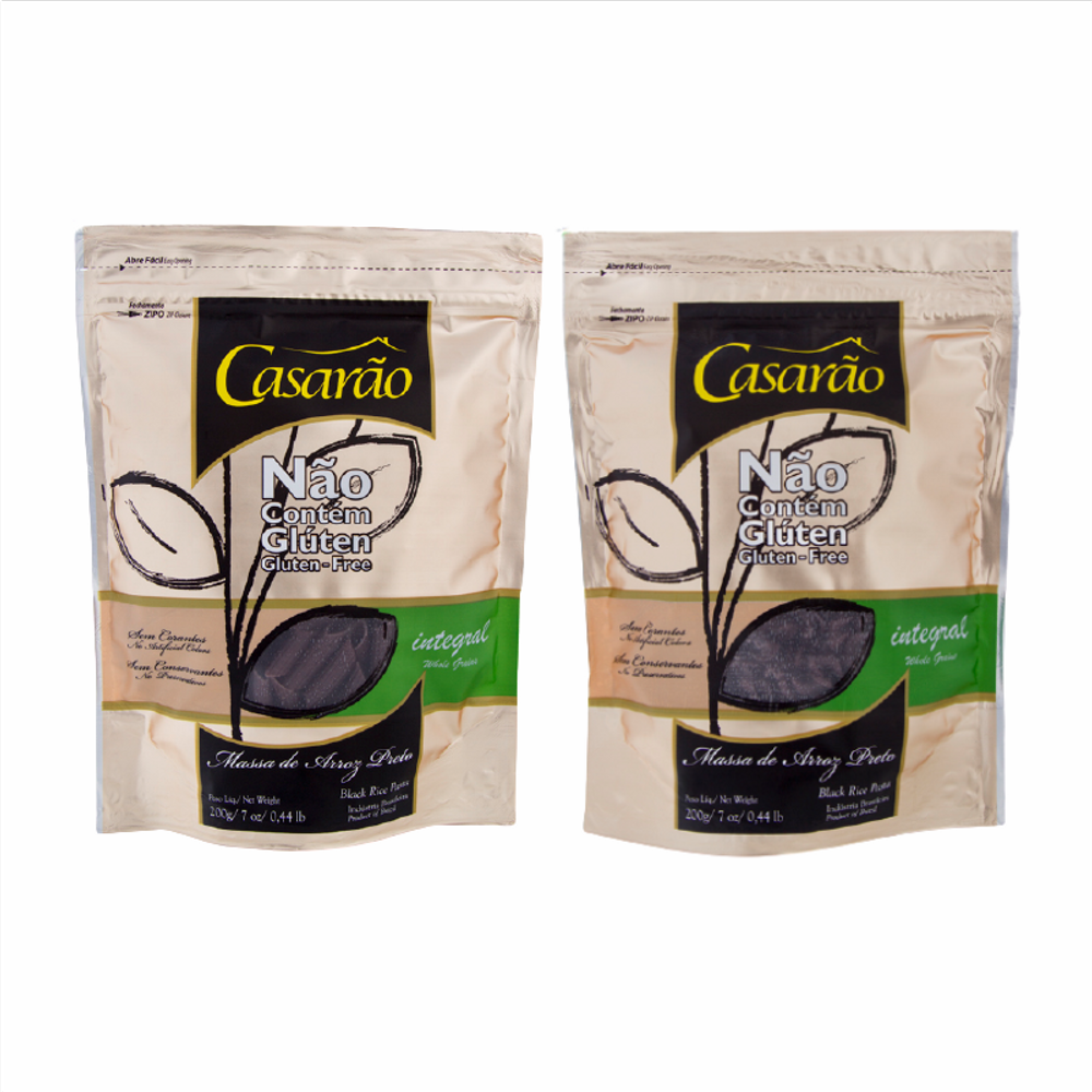 Kit 2 Macarrão Integral Sem Glúten Casarão: Fusilli, Penne