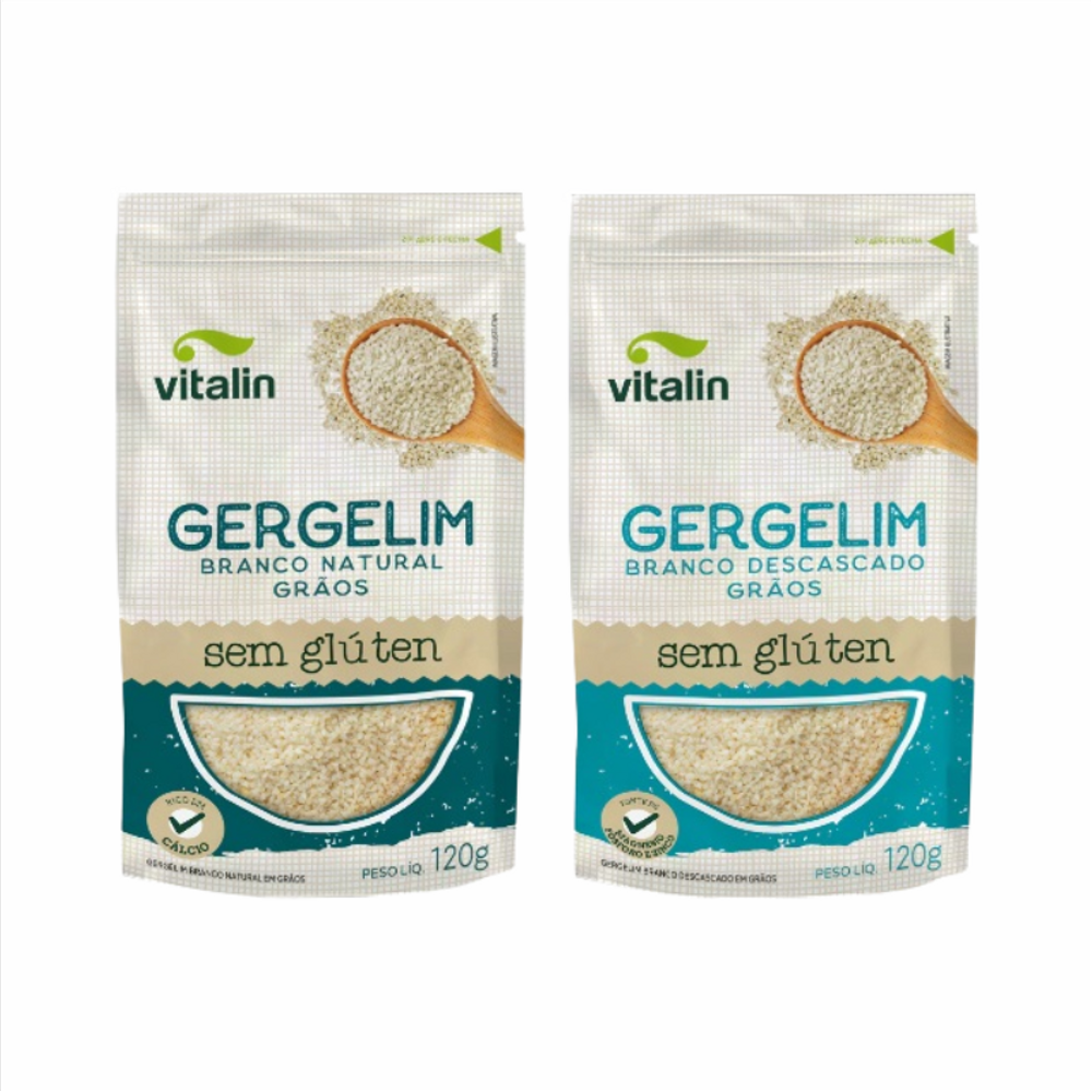 Kit 2 Gergelim Vitalin: Branco Descascado, Branco Natural