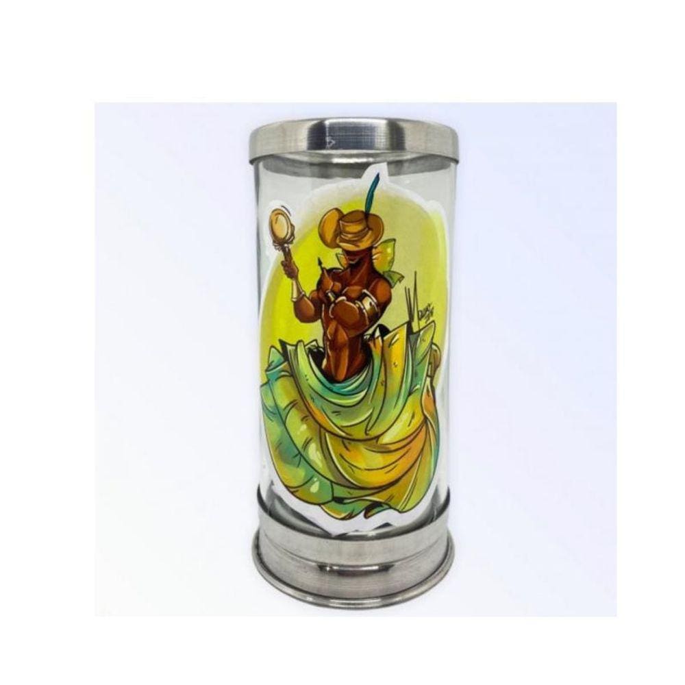 Suporte Vela 7 Dias Orixás 18Cm Vidro Alumínio-Escolha A Cor