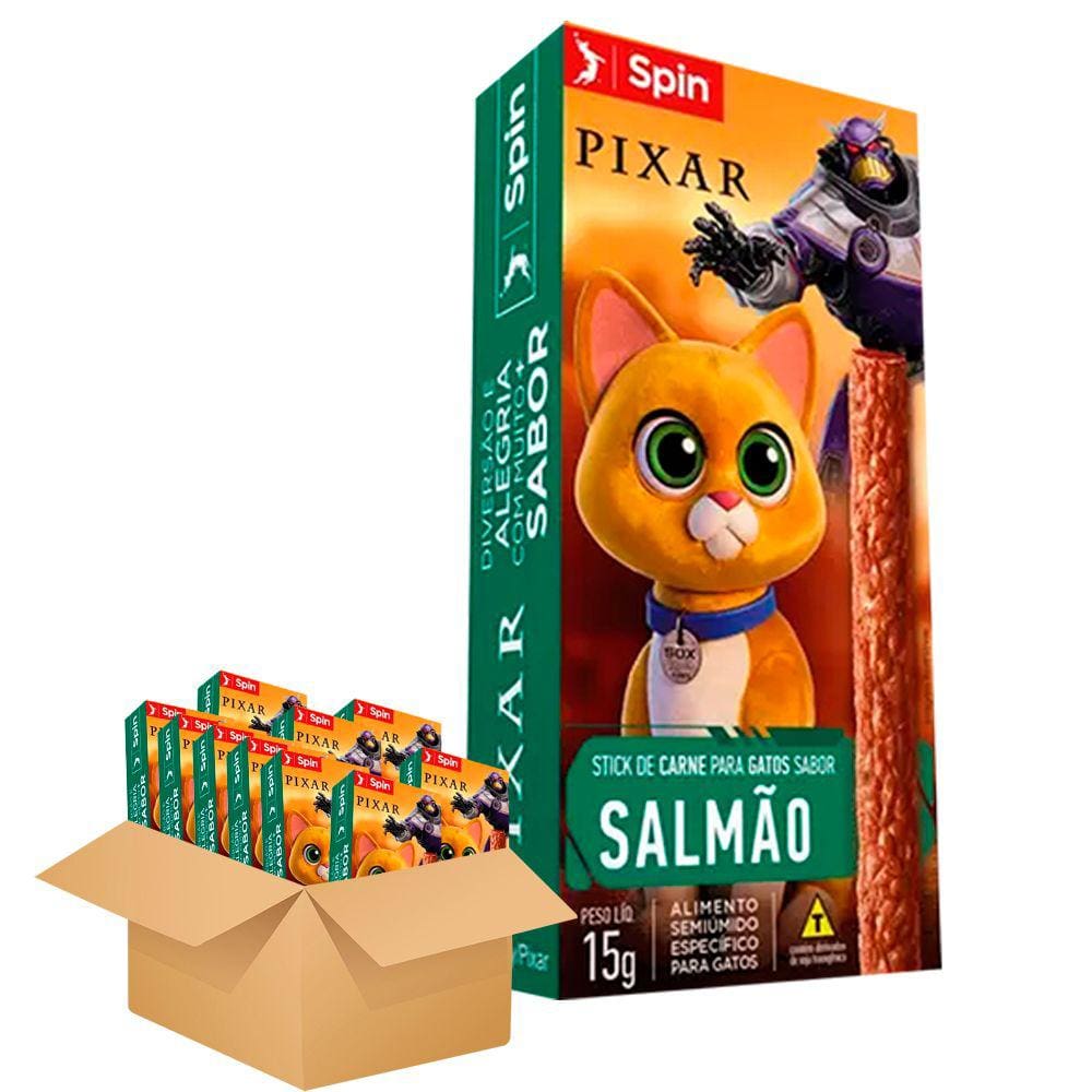 10 Petisco para Gatos Lightyear Spin Pet Salmão 15g