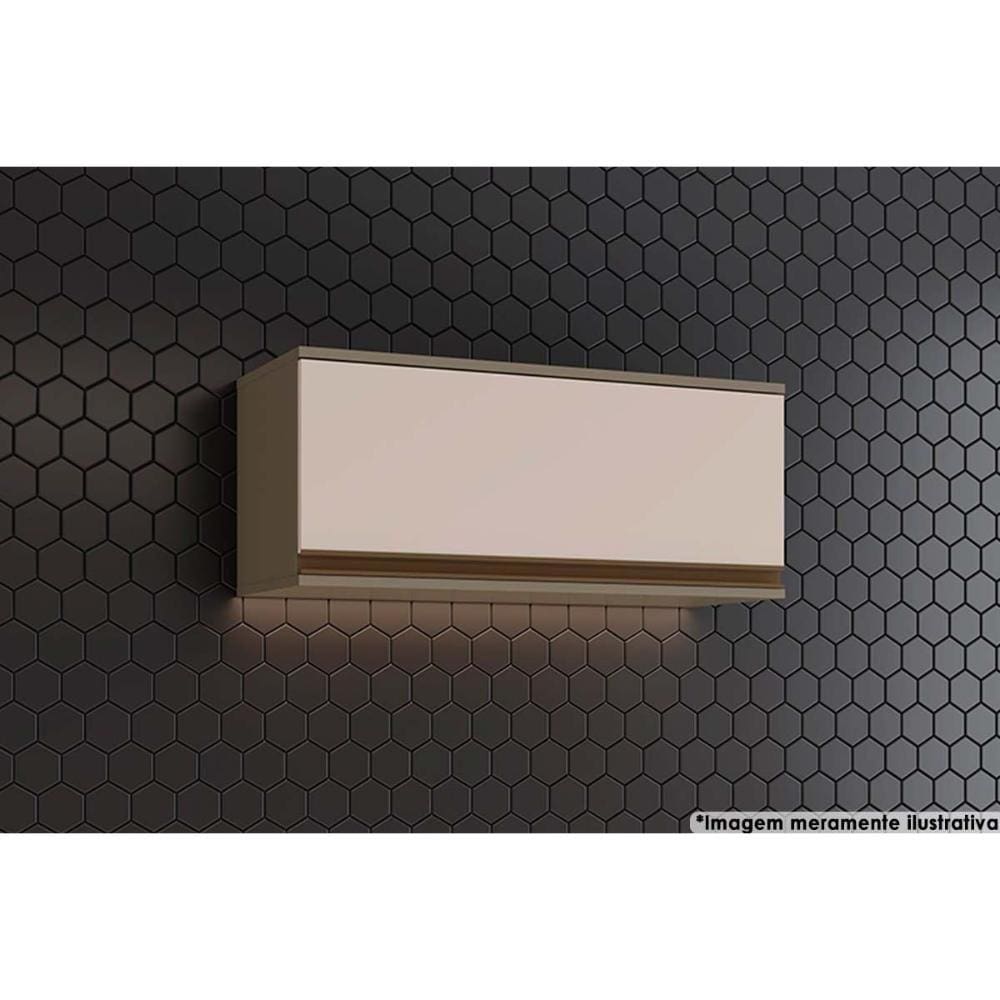 Armário Aéreo p/ Cozinha Connect Geladeira c/1 Porta Basculante 80cm Duna/Cristal - Henn