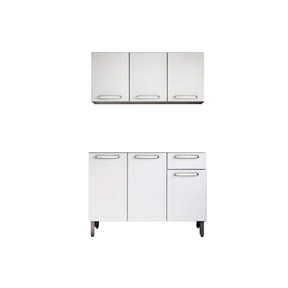 Cozinha Compacta Evidence 2 Peças (1 Armário + 1 Balcão) C2P07 Branco - Bertolini