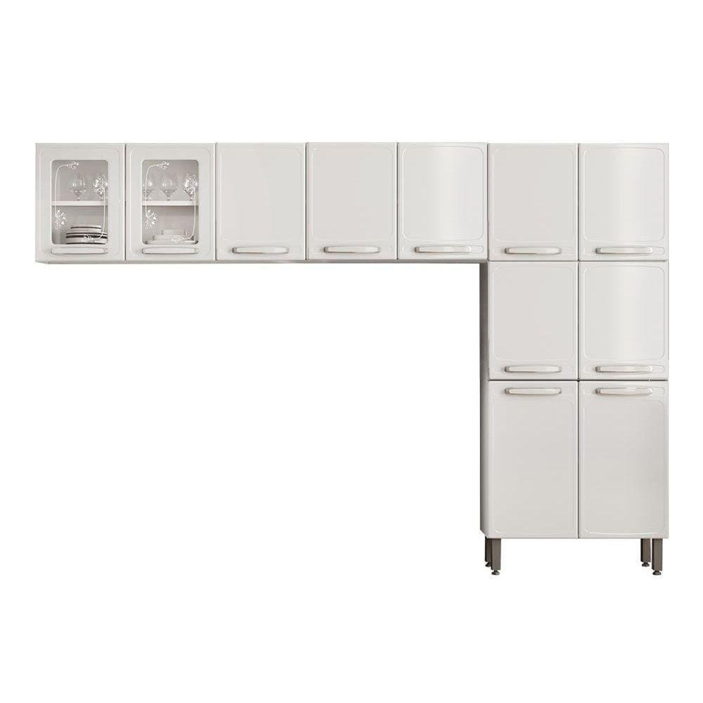 Kit de Cozinha Completa 3 Peças Evidence (2 Armários + 1 Paneleiro) CPT51 Branco - Bertolini