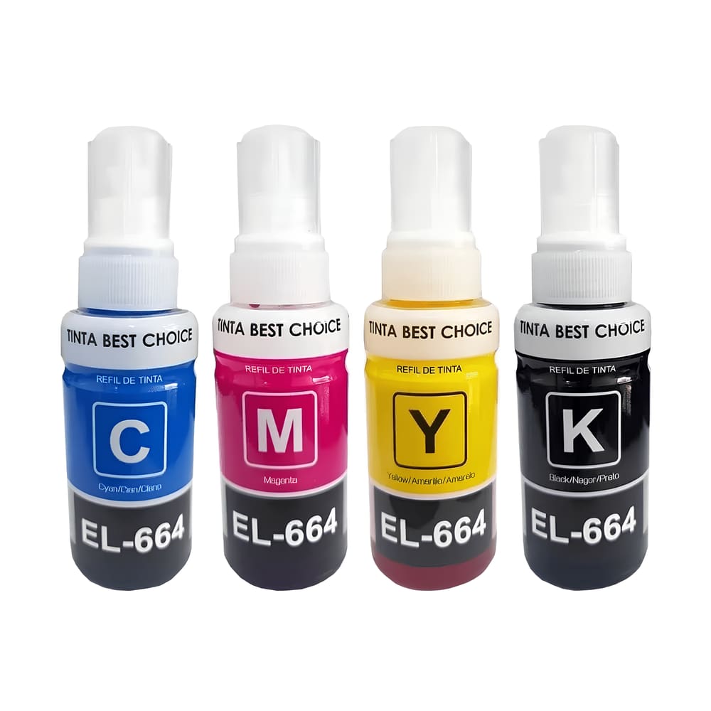 Kit Refil de Tinta Para Epson L365 T664120 CMYK compatível