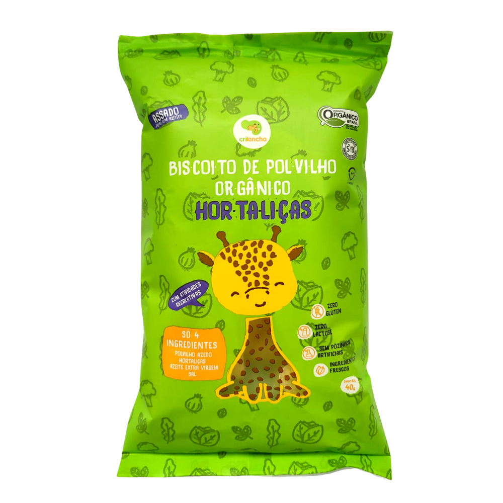 Kit 6X: Biscoito de Polvilho Hortaliças Vegano Orgânico Crilancha 40g