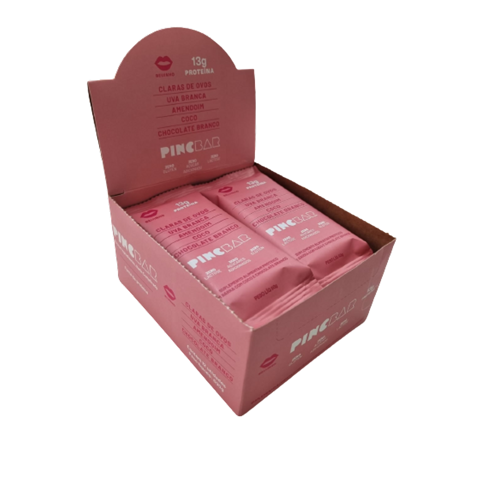 Barra de Proteína Beijinho Sem Açúcar 50g Pincbar 12 Unidades