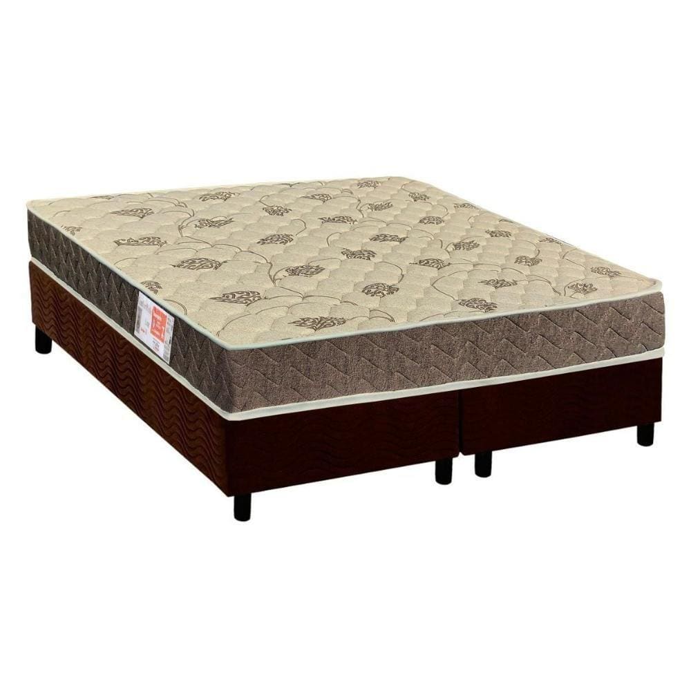 Cama Box Queen: Colchão Espuma Orthoflex D33 Comfortpedic Line + Base CRC Suede Brown(158x198)