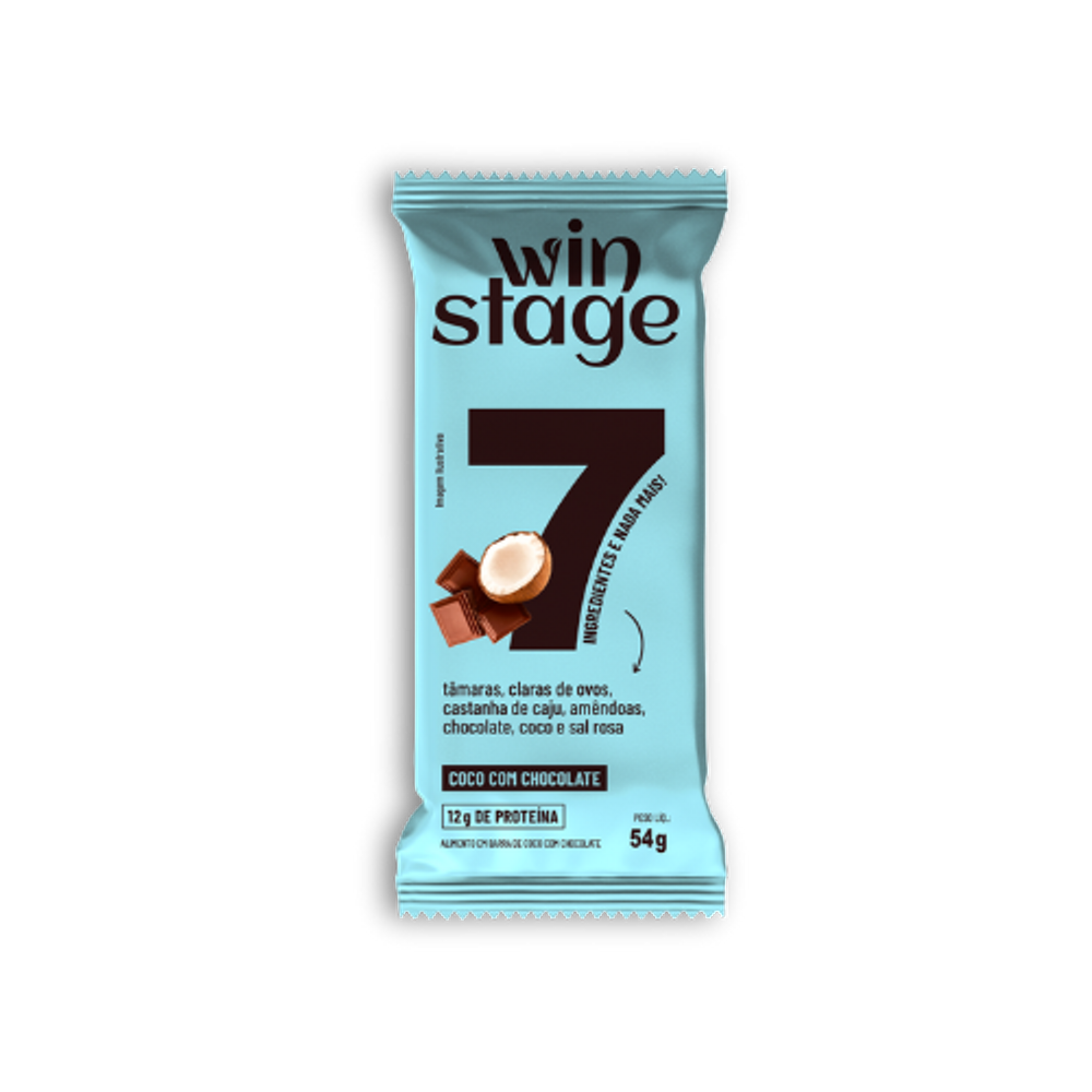 Barra de Proteína Coco com Chocolate Sem Açúcar WinStage 54g