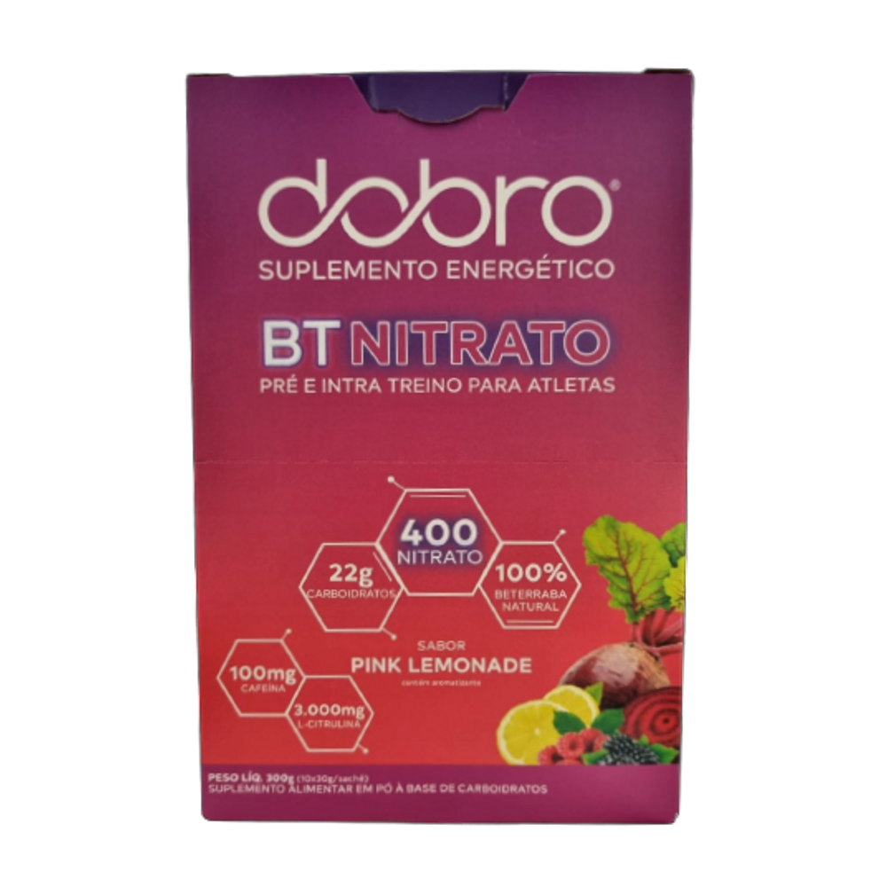 BT Nitrato Pink Lemonade com Citrulina Sachê 30g Dobro 10 Unidades