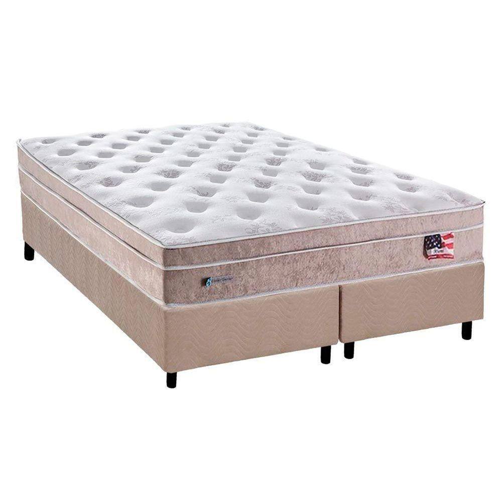 Cama Box King: Colchão Molas Ensacadas Sealy MasterPocket Miami + Base CRC Suede Clean(193x203)