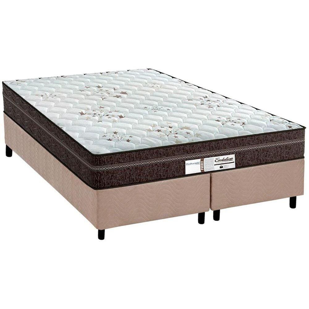 Cama Box Queen: Colchão Molas Probel MasterPocket Ensacadas Evolution + Base CRC Suede Bege(158x198)