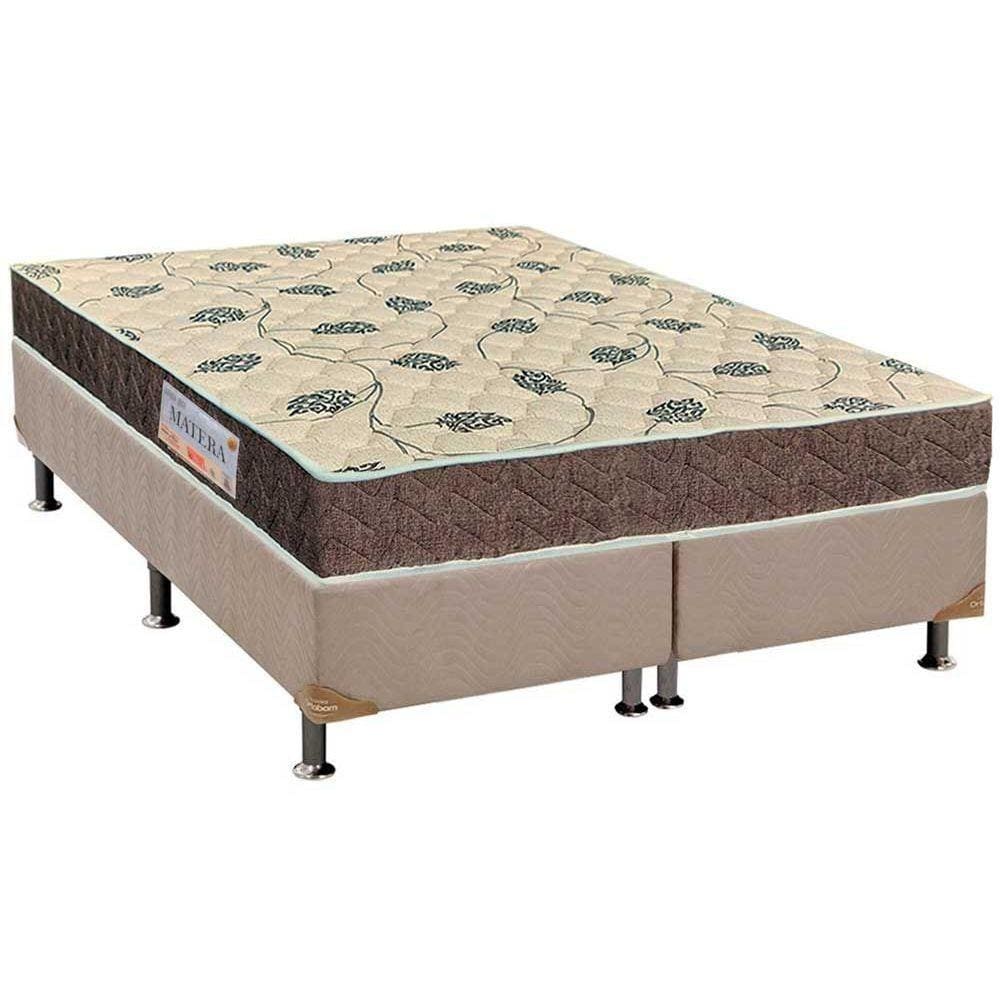 Cama Box Queen: Colchão Ortopédico Orthoflex D33/EP Matera + Base CRC Suede Clean(158x198)