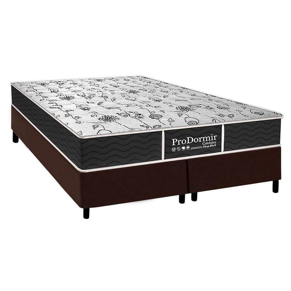 Cama Box Queen: Colchão Molas Probel Prolastic Sleep + Base CRC Courano Brown(158x198)