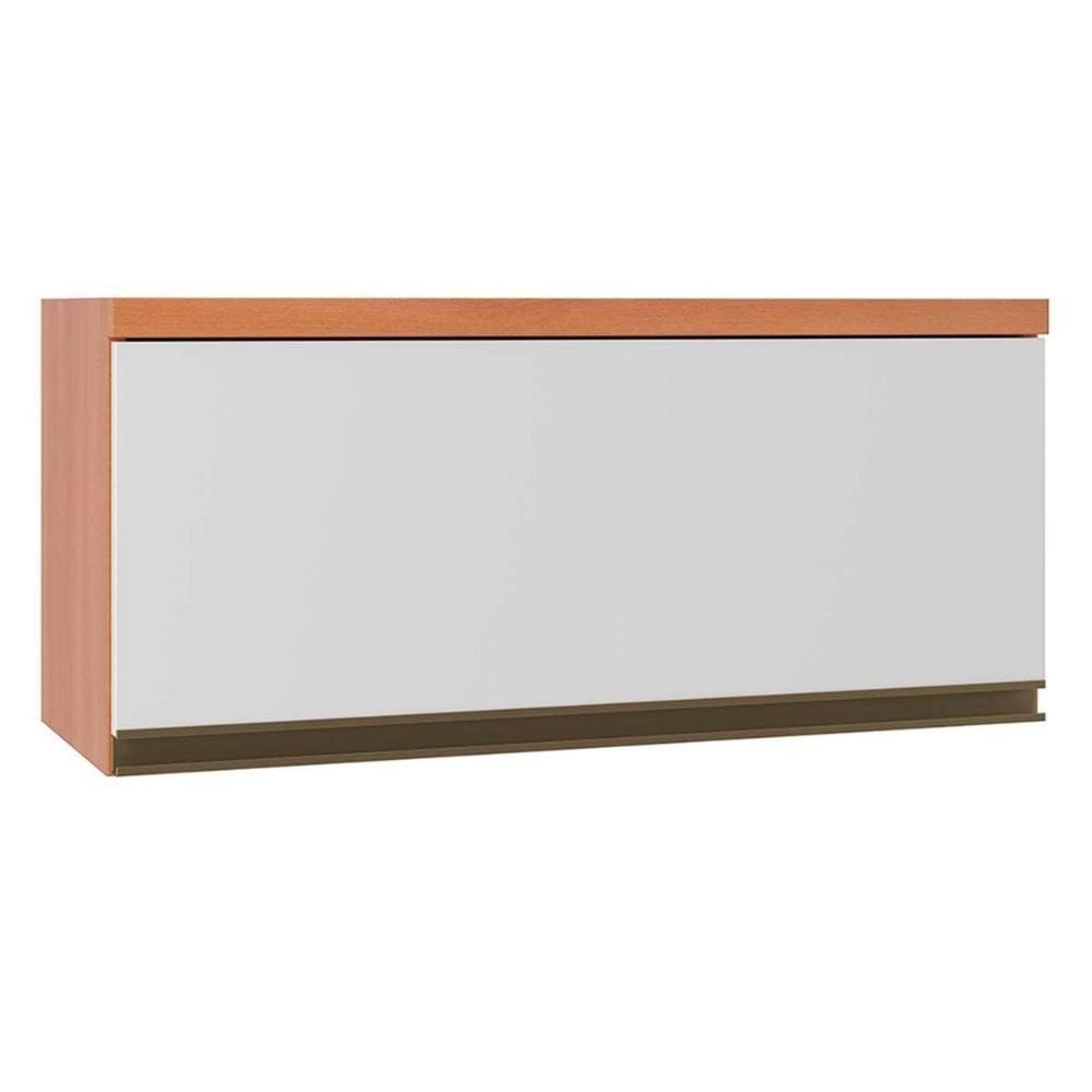 Armário Aéreo Cozinha Modulado Thela Macadâmia 1 Porta 80cm Freijo/Branco - Telasul