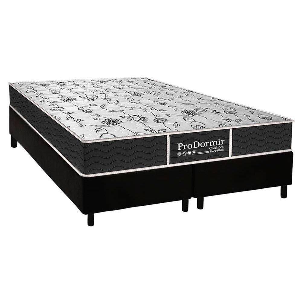 Cama Box Queen: Colchão Molas Probel Prolastic Sleep + Base CRC Courano Black(158x198)