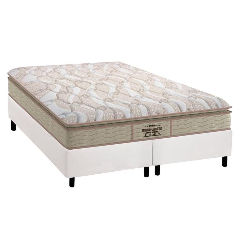 Cama Box Queen: Colchão Ortopédico Probel D33/AG65 Guarda Costas Extreme Resistence + Base CRC Courano White(158x198)